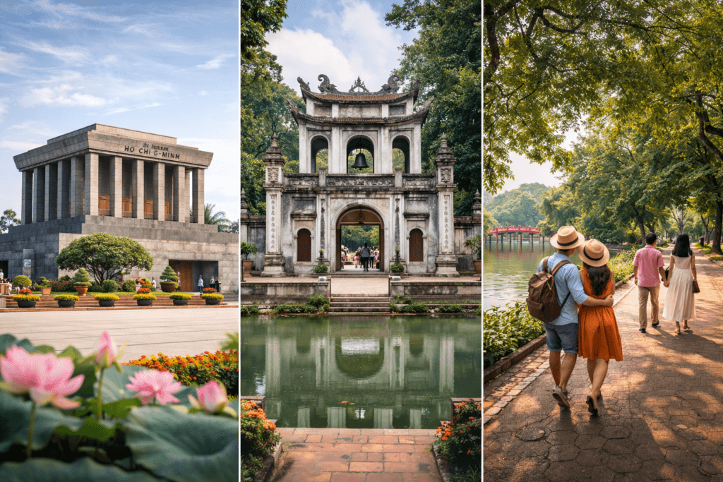 Ho Chi Minh Mausoleum, Temple of Literature and Hoan Kiem Lake in Hanoi included in Vietnam Tour Package from India.