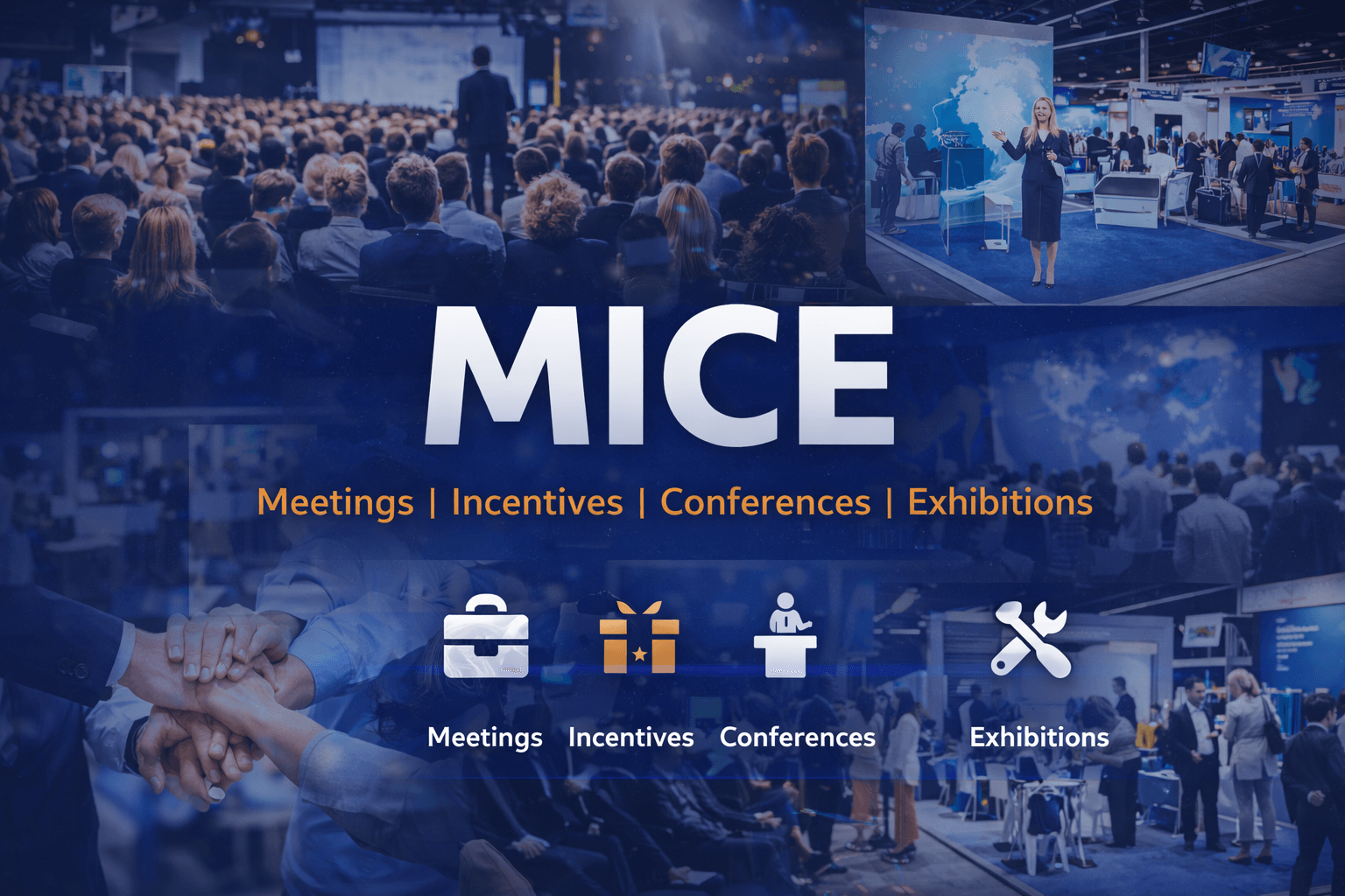MICE event management services showcasing meetings, incentives, conferences, and exhibitions for corporate events in India