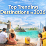 Top trending destinations in 2026 including Japan Bali Europe and Dubai for Indian travelers