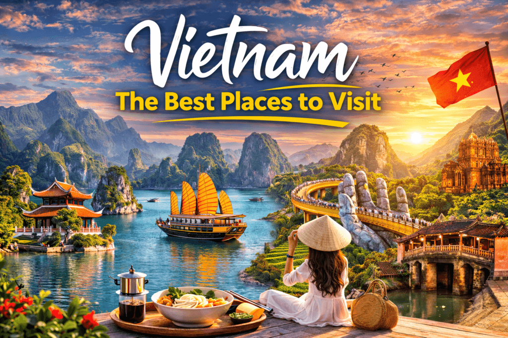 Vietnam the best places to visit including Hanoi, Ha Long Bay, Hoi An and Ho Chi Minh City travel destinations.