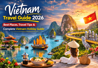 Vietnam travel guide 2026 showing best places to visit in Vietnam including Hanoi, Ha Long Bay and Ho Chi Minh City.