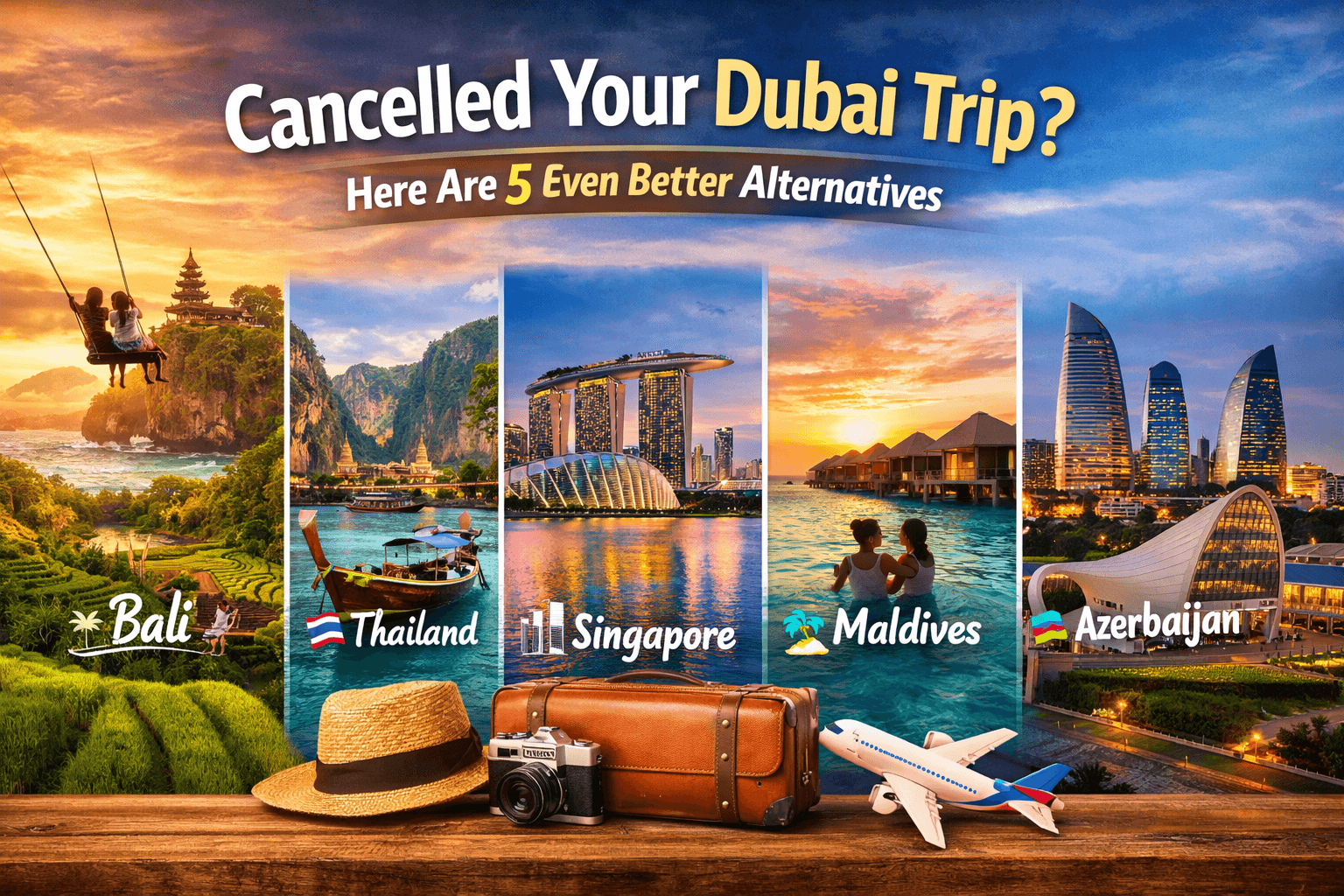 Best alternatives to Dubai for Indian travelers including Bali Thailand Singapore Maldives and Azerbaijan travel destinations